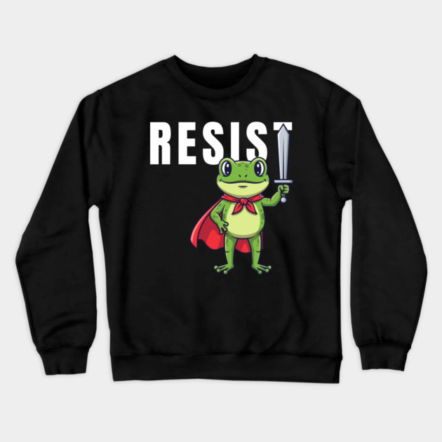 Resist-Frog Crewneck Sweatshirt by Creatifly Graphic Tees