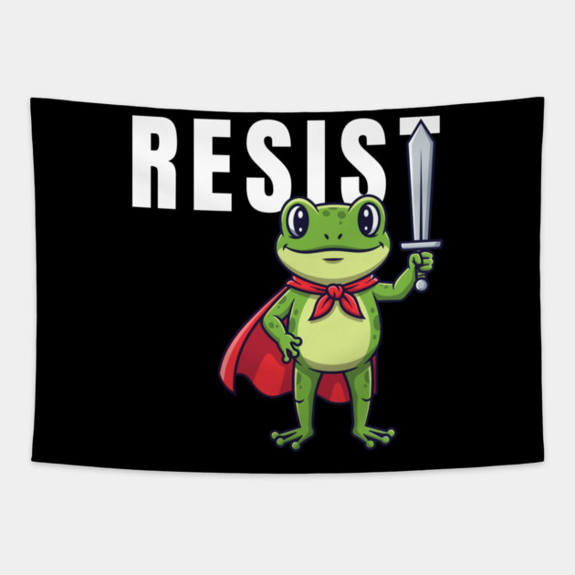 Resist-Frog Tapestry by Creatifly Graphic Tees
