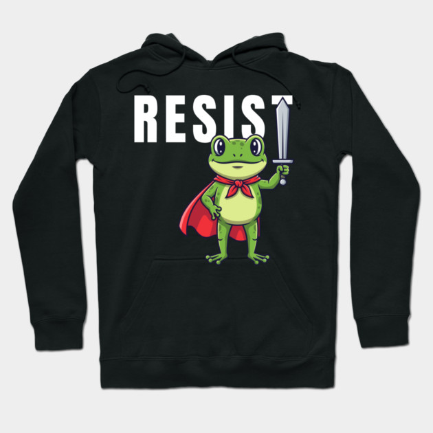 Resist-Frog Hoodie by Creatifly Graphic Tees