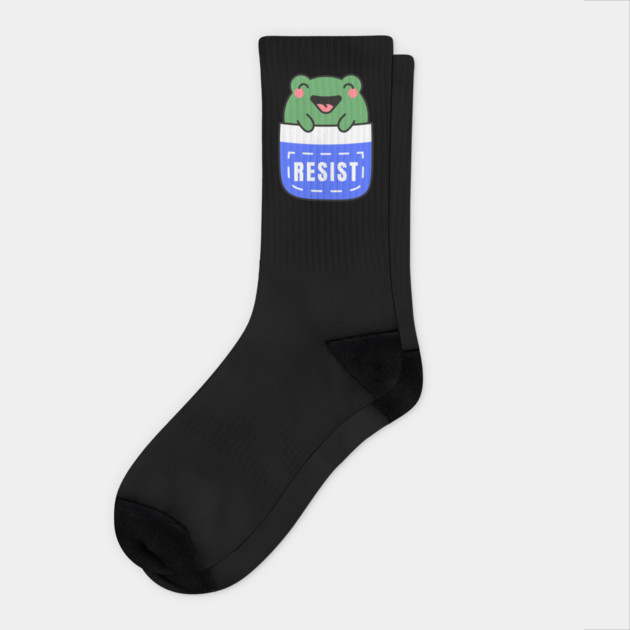 Resist-Frog Socks by Creatifly Graphic Tees