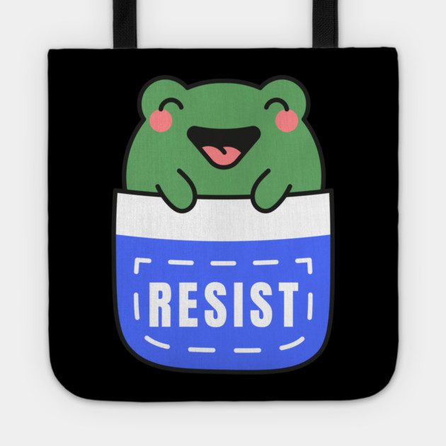 Resist-Frog Tote by Creatifly Graphic Tees