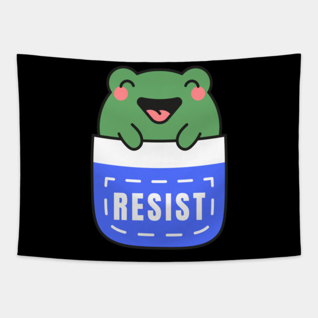 Resist-Frog Tapestry by Creatifly Graphic Tees