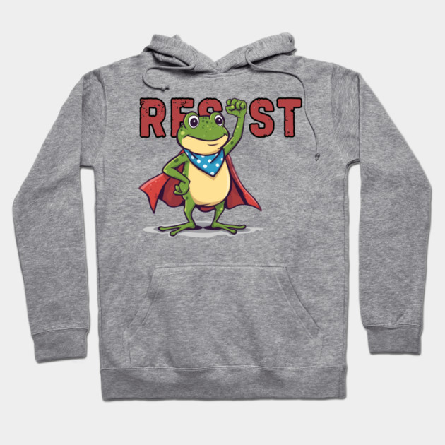 Resist-Frog Hoodie by Creatifly Graphic Tees