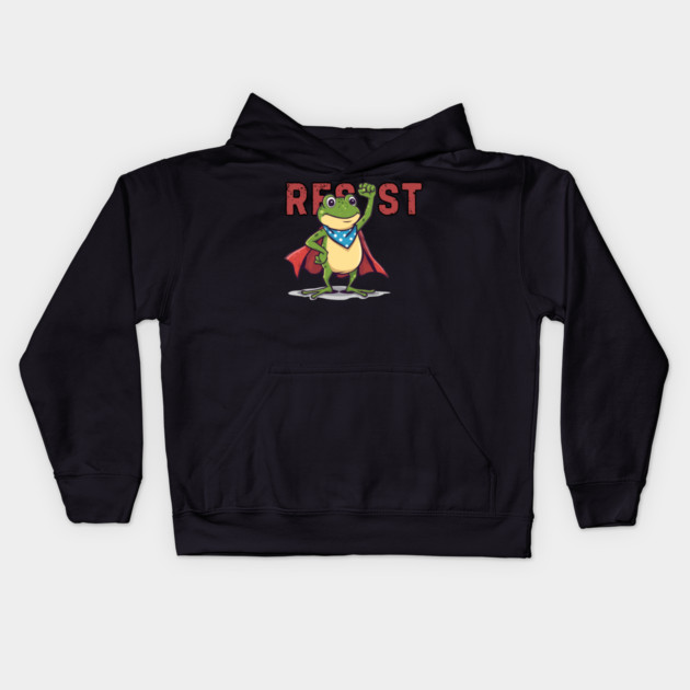 Resist-Frog Kids Hoodie by Creatifly Graphic Tees