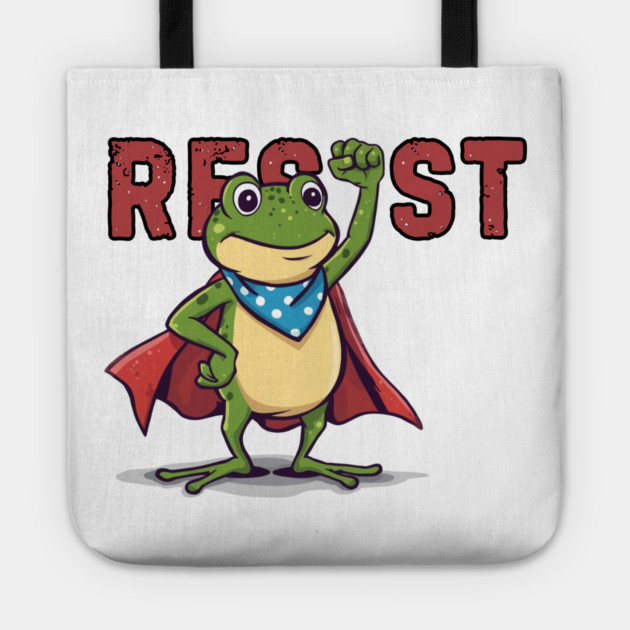 Resist-Frog Tote by Creatifly Graphic Tees