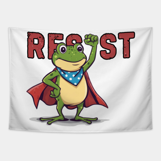 Resist-Frog Tapestry by Creatifly Graphic Tees