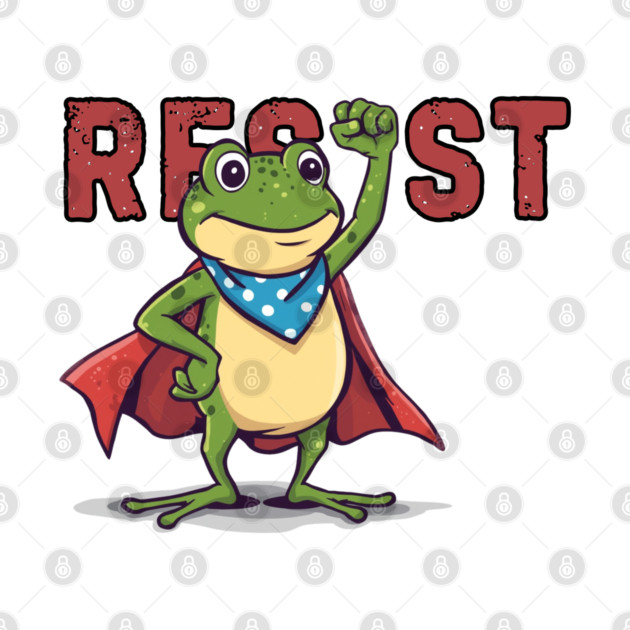 Resist-Frog by Creatifly Graphic Tees