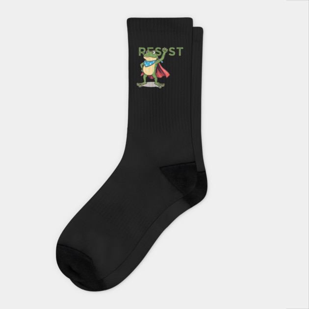 Resist-Frog Socks by Creatifly Graphic Tees