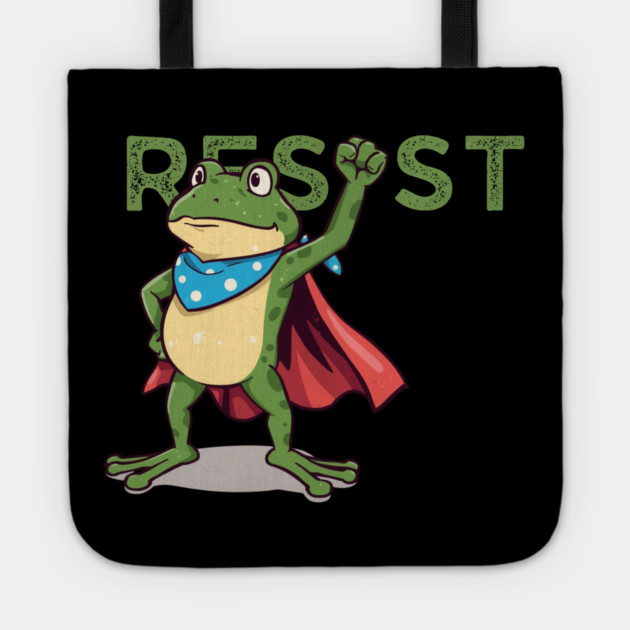 Resist-Frog Tote by Creatifly Graphic Tees