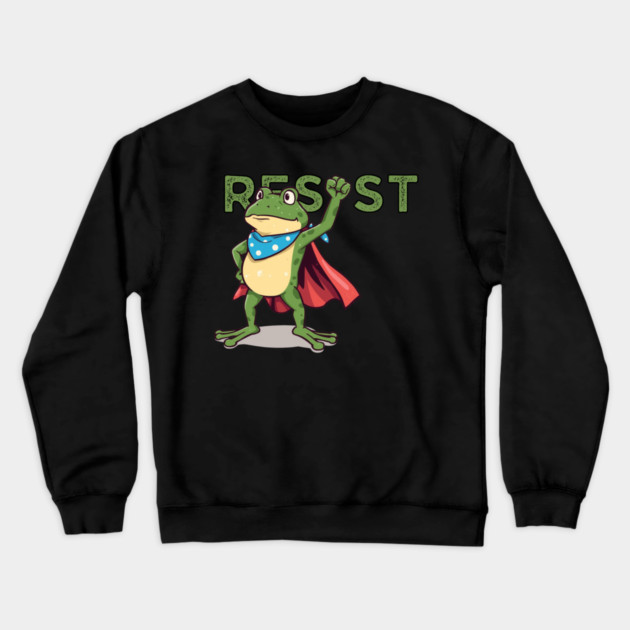 Resist-Frog Crewneck Sweatshirt by Creatifly Graphic Tees