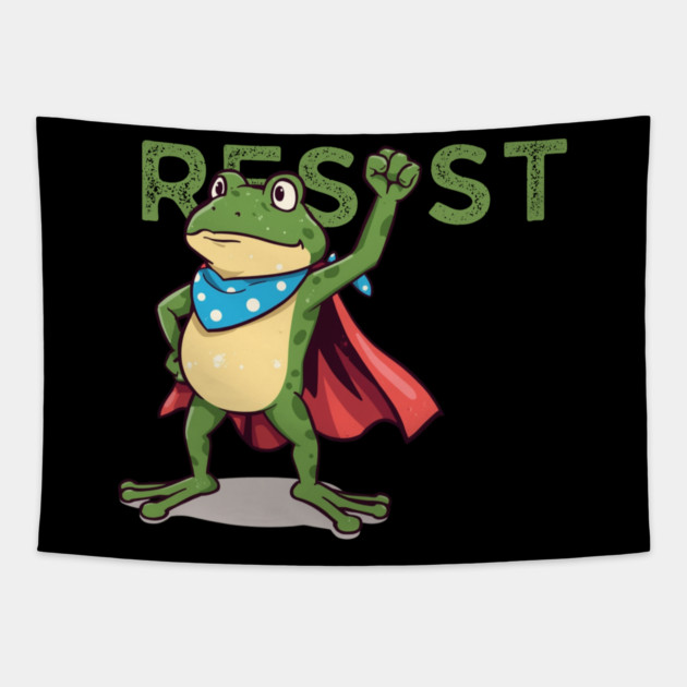 Resist-Frog Tapestry by Creatifly Graphic Tees