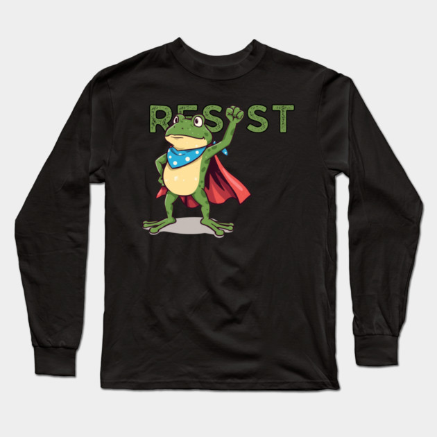 Resist-Frog Long Sleeve T-Shirt by Creatifly Graphic Tees
