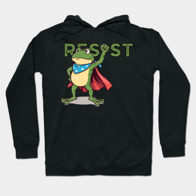 Resist-Frog Hoodie by Creatifly Graphic Tees