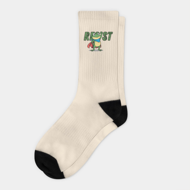 Resist-Frog Socks by Creatifly Graphic Tees