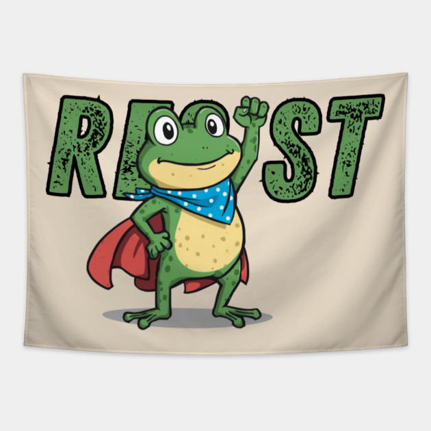 Resist-Frog Tapestry by Creatifly Graphic Tees