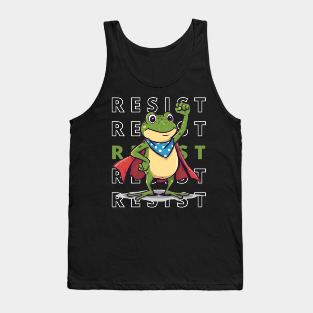 Resist-Frog Tank Top by Creatifly Graphic Tees