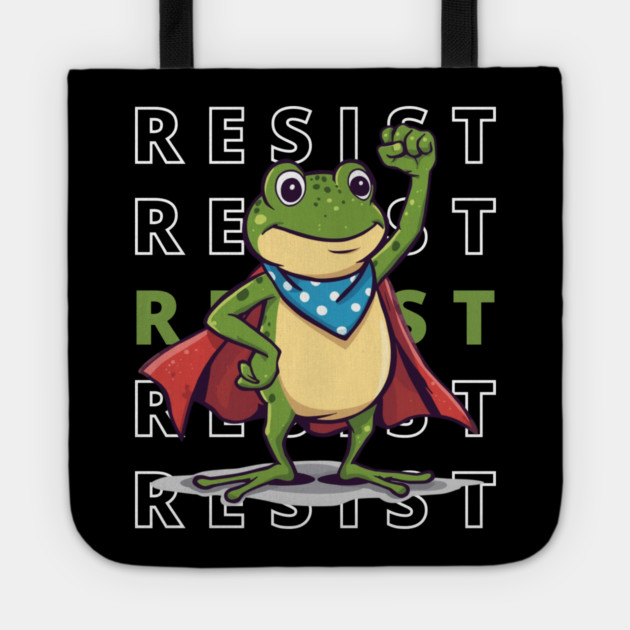 Resist-Frog Tote by Creatifly Graphic Tees