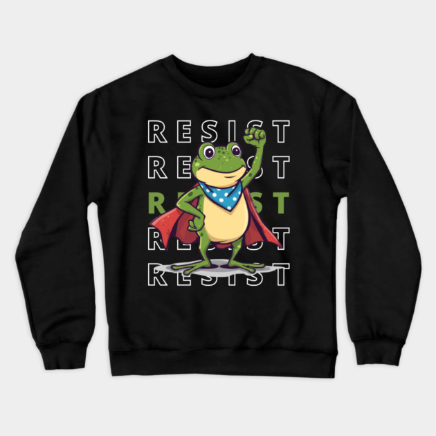 Resist-Frog Crewneck Sweatshirt by Creatifly Graphic Tees