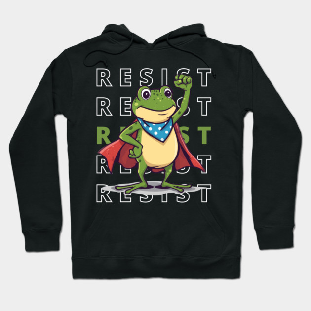 Resist-Frog Hoodie by Creatifly Graphic Tees