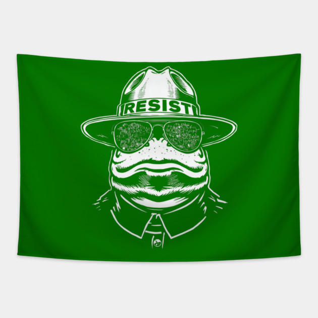 Resist-Frog Tapestry by Creatifly Graphic Tees