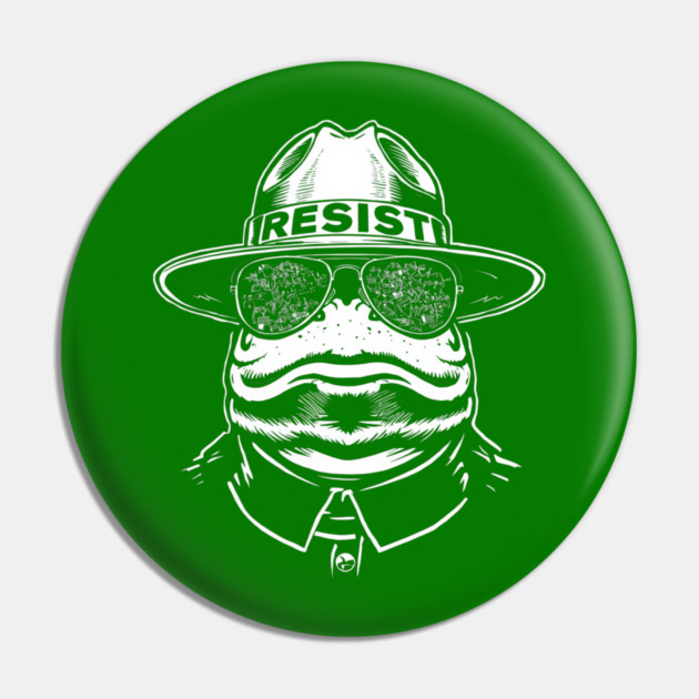 Resist-Frog Pin by Creatifly Graphic Tees