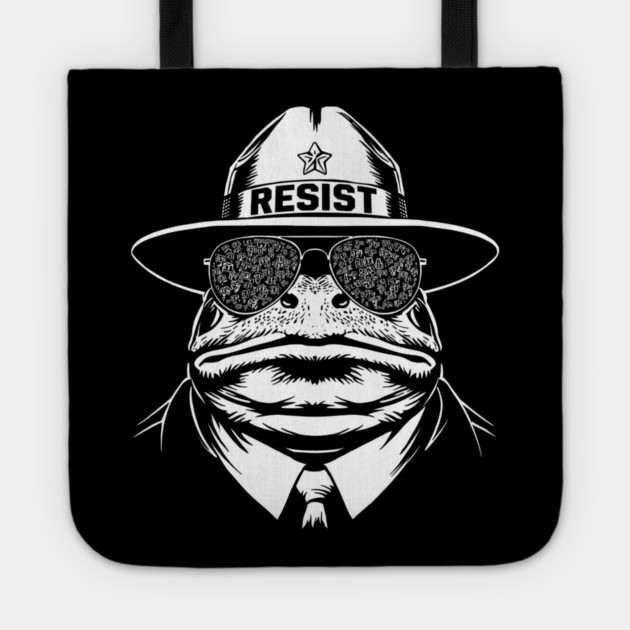 Resist-Frog Tote by Creatifly Graphic Tees