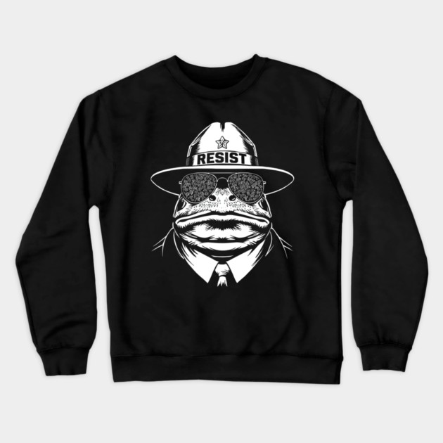Resist-Frog Crewneck Sweatshirt by Creatifly Graphic Tees