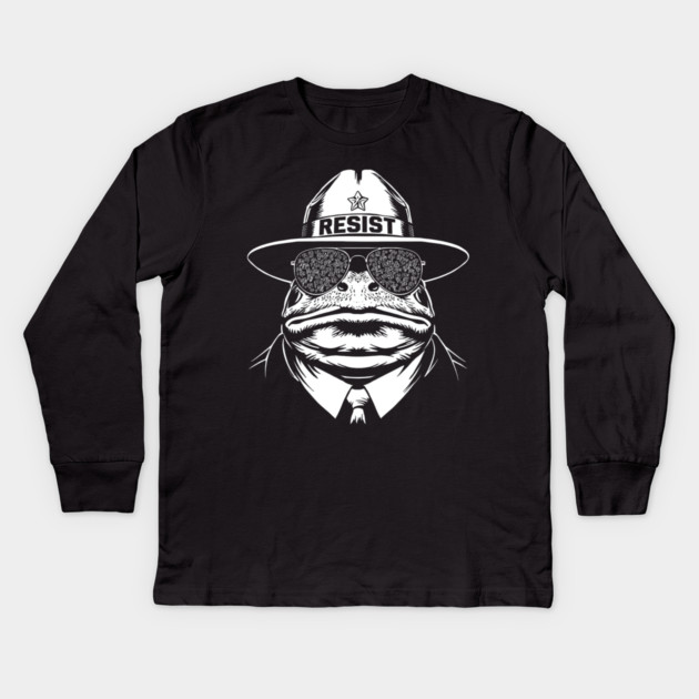 Resist-Frog Kids Long Sleeve T-Shirt by Creatifly Graphic Tees