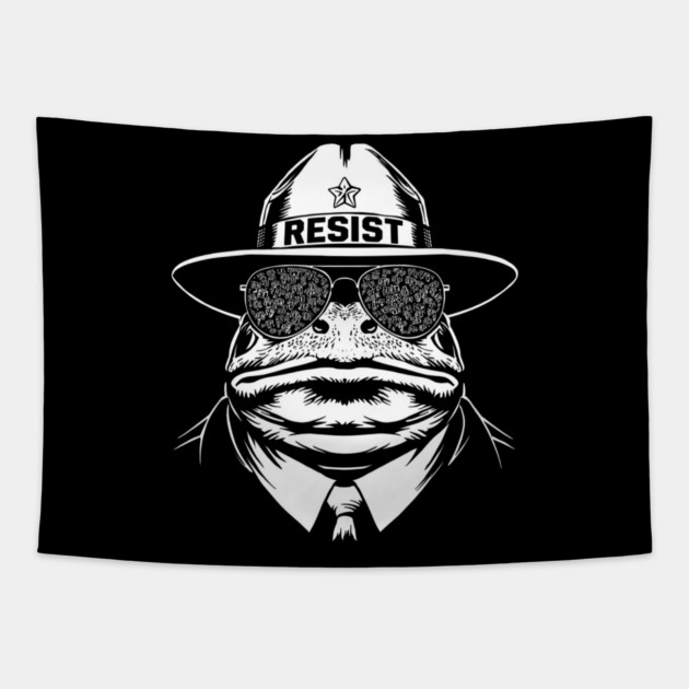 Resist-Frog Tapestry by Creatifly Graphic Tees