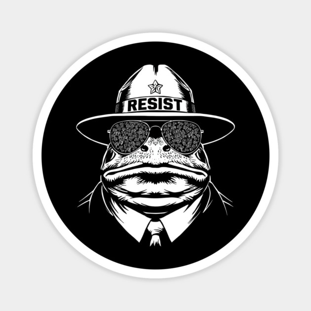 Resist-Frog Magnet by Creatifly Graphic Tees