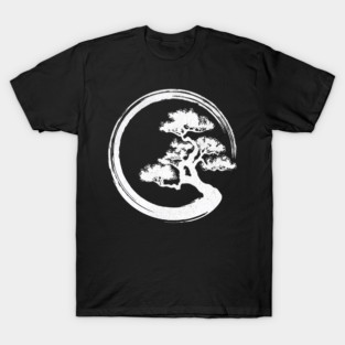 Enso Zen Circle and Bonsai Tree T-Shirt