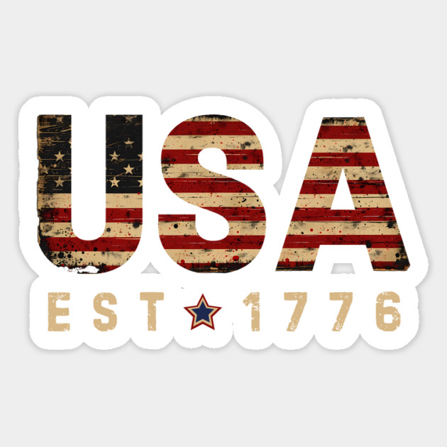 Vintage USA Flag EST 1776 – Patriotic Magnet by Inkarti