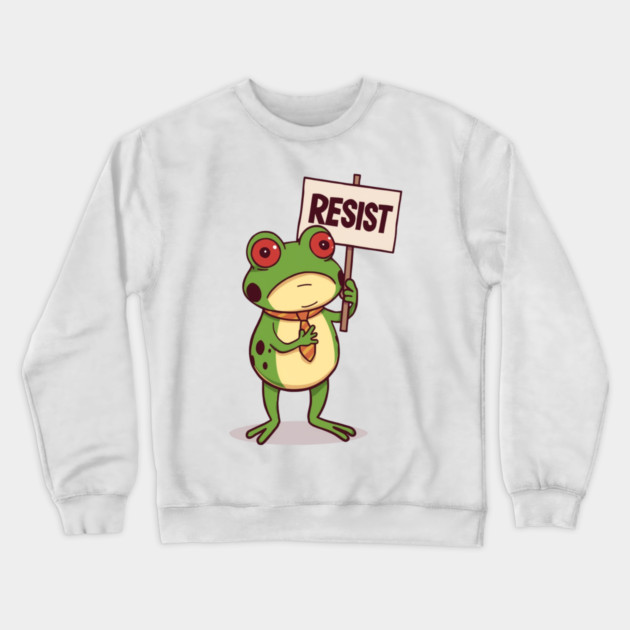 Resist-Frog Crewneck Sweatshirt by Creatifly Graphic Tees