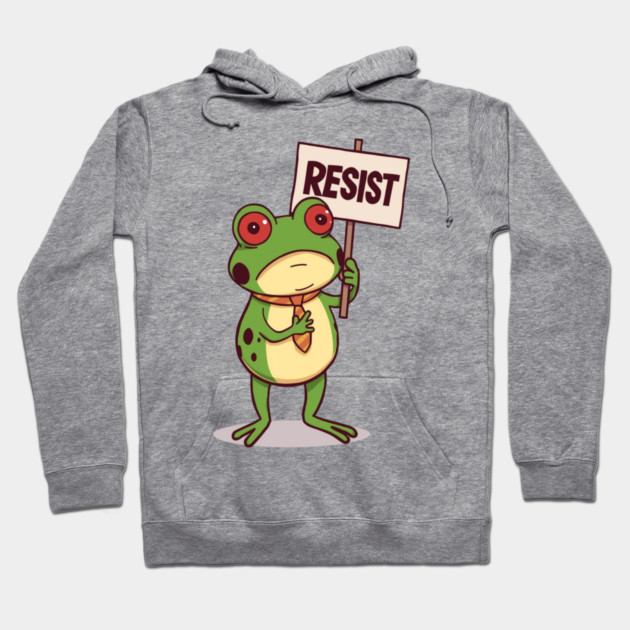 Resist-Frog Hoodie by Creatifly Graphic Tees