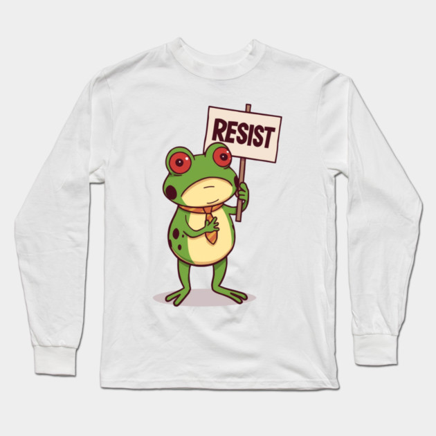 Resist-Frog Long Sleeve T-Shirt by Creatifly Graphic Tees