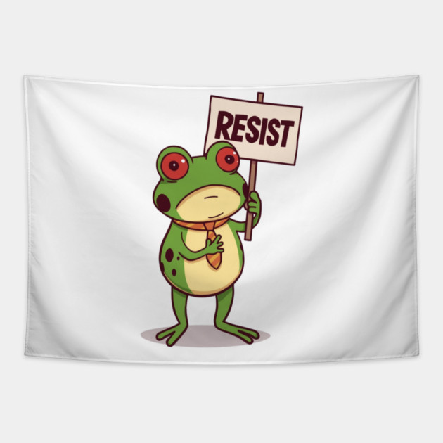 Resist-Frog Tapestry by Creatifly Graphic Tees