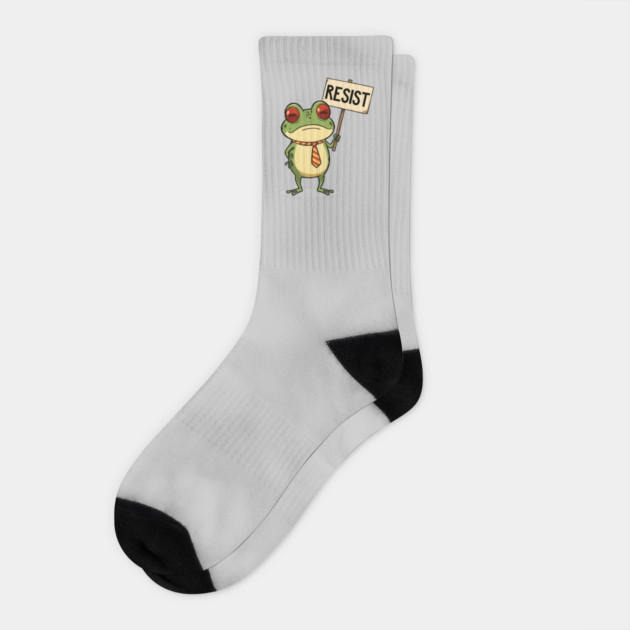 Resist-Frog Socks by Creatifly Graphic Tees