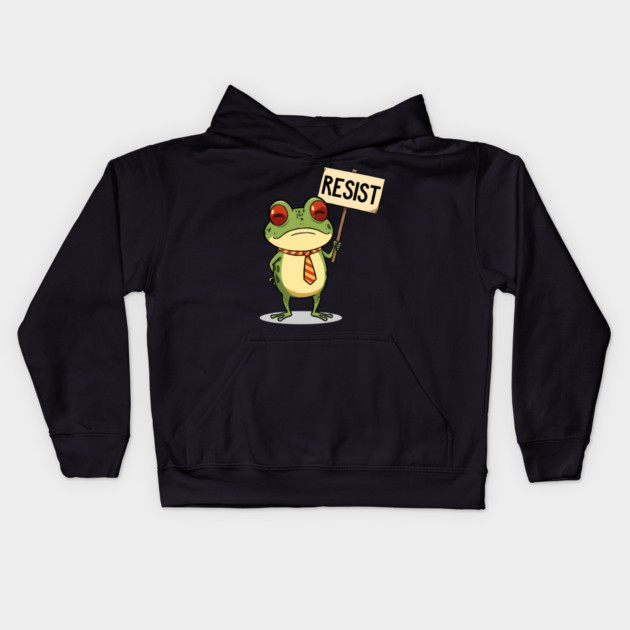 Resist-Frog Kids Hoodie by Creatifly Graphic Tees
