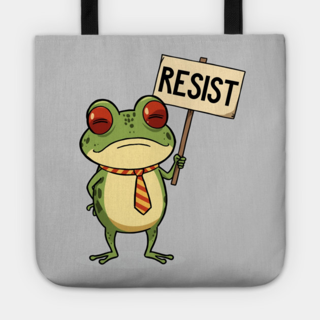 Resist-Frog Tote by Creatifly Graphic Tees