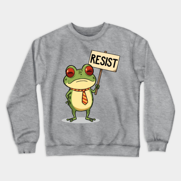 Resist-Frog Crewneck Sweatshirt by Creatifly Graphic Tees