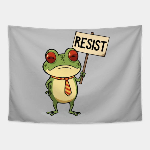 Resist-Frog Tapestry by Creatifly Graphic Tees
