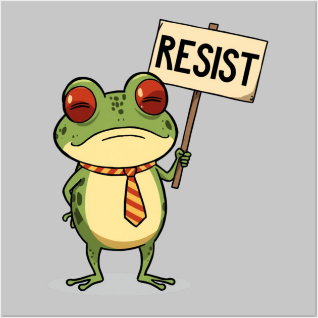 Resist-Frog Wall Art by Creatifly Graphic Tees