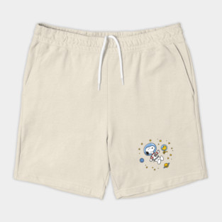 Astronaut Snoopy and Woodstock Floating in Space Shorts
