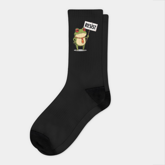 Resist-Frog Socks by Creatifly Graphic Tees