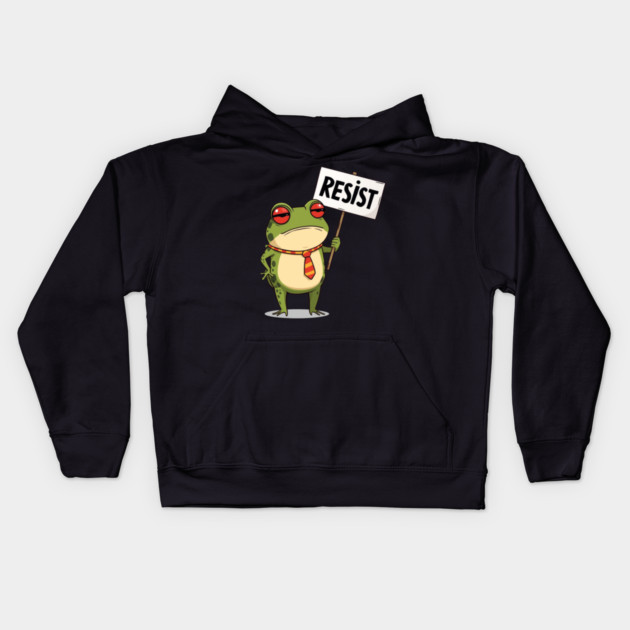 Resist-Frog Kids Hoodie by Creatifly Graphic Tees