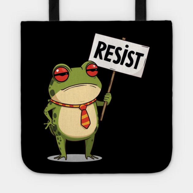 Resist-Frog Tote by Creatifly Graphic Tees
