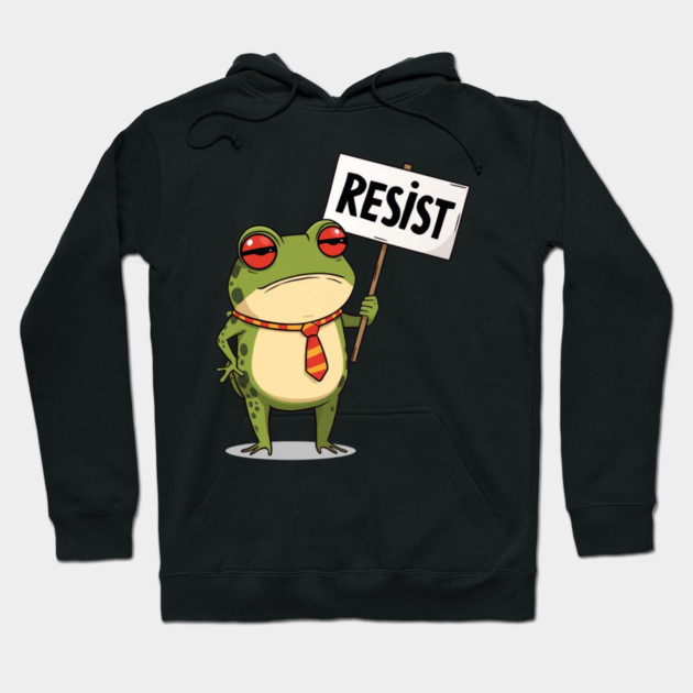 Resist-Frog Hoodie by Creatifly Graphic Tees