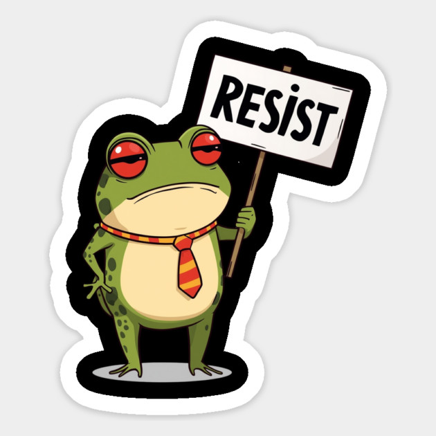 Resist-Frog Magnet by Creatifly Graphic Tees