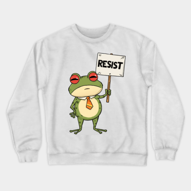 Resist-Frog Crewneck Sweatshirt by Creatifly Graphic Tees