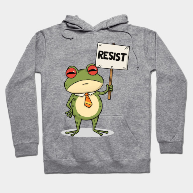 Resist-Frog Hoodie by Creatifly Graphic Tees